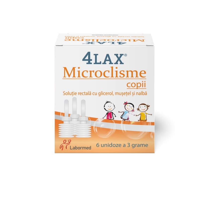 Microclisme copii 4Lax, 6 unidoze 3 g, Labormed Microclisme copii 4Lax, 6 unidoze 3 g, Labormed