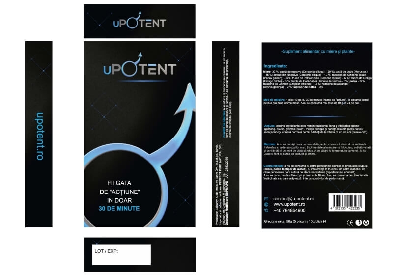 Miere pentru potenta, 5 plicuri, uPotent Miere pentru potenta, 5 plicuri, uPotent