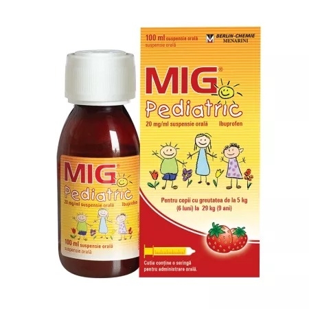 Mig Pediatric, 20 mg/ml suspensie orală, 100 ml, Berlin-Cheme Ag Mig Pediatric, 20 mg/ml suspensie orală, 100 ml, Berlin-Cheme Ag