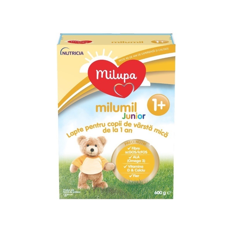 Milumil Junior 1+ lapte praf pentru copii de la 1 an, 600g, Milupa Milumil Junior 1+ lapte praf pentru copii de la 1 an, 600g, Milupa