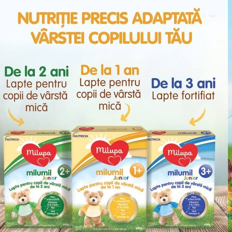 Milumil Junior 3+ Lapte pentru copii de la 3 ani, 600g, Milupa Milumil Junior 3+ Lapte pentru copii de la 3 ani, 600g, Milupa