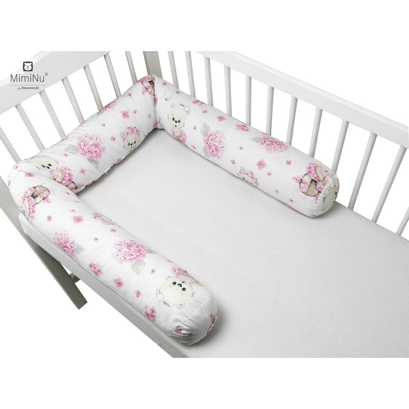 MimiNu - Aparatoare tip rulou pentru patut, Lungime 180 cm, Din bumbac, Cu diametru de 10 cm, Design, Pink Ballerina MimiNu - Aparatoare tip rulou pentru patut, Lungime 180 cm, Din bumbac, Cu diametru de 10 cm, Design, Pink Ballerina
