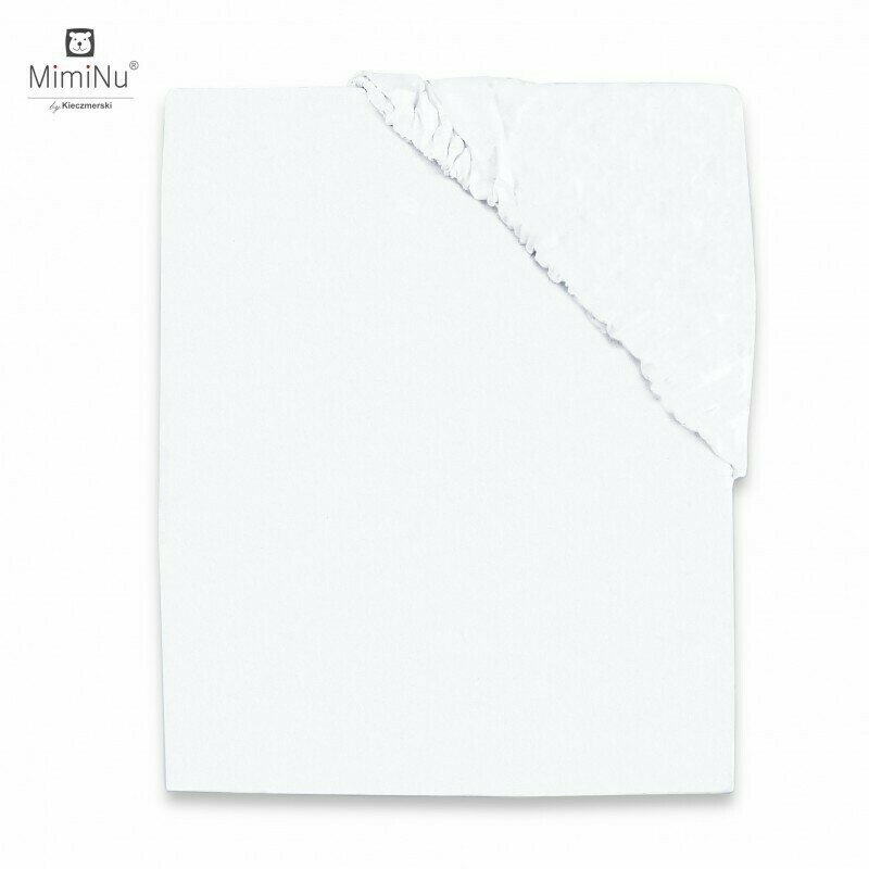 MimiNu - Cearceaf cu elastic pentru patut co-sleeper, Timon, Din bumbac jersey, Dimensiune 87 x 51 cm, Material certificat Oeko Tex Standard 100, White MimiNu - Cearceaf cu elastic pentru patut co-sleeper, Timon, Din bumbac jersey, Dimensiune 87 x 51 cm, Material certificat Oeko Tex Standard 100, White