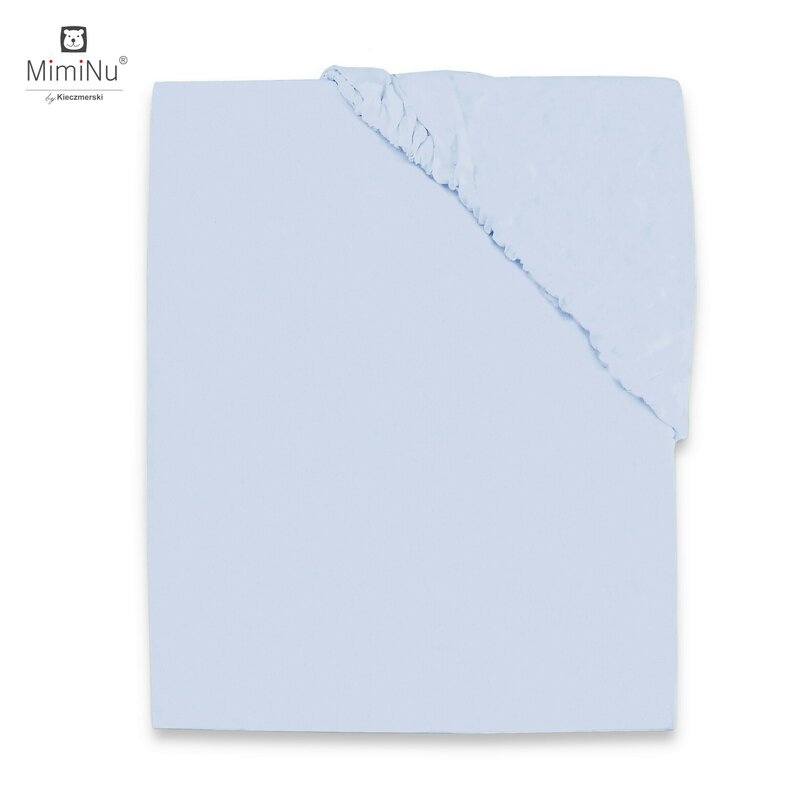 MimiNu - Cearceaf Jerse cu elastic, 140X70 cm, Light Blue MimiNu - Cearceaf Jerse cu elastic, 140X70 cm, Light Blue