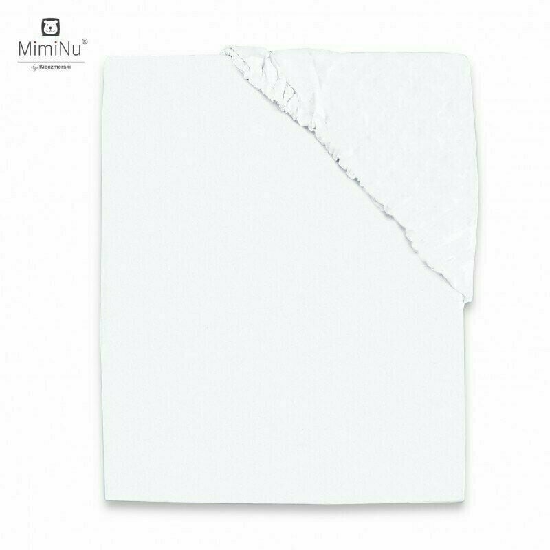 Cearceaf Jerse cu elastic, Pentru pat 160x80 cm, Material certificat Oeko Tex Standard 100, White, MimiNu Cearceaf Jerse cu elastic, Pentru pat 160x80 cm, Material certificat Oeko Tex Standard 100, White, MimiNu