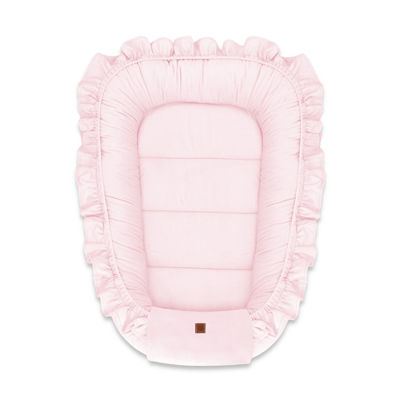 MimiNu - Cosulet bebelus pentru dormit, Baby Nest 55 x 75 cm, Cu Volanase, Din catifea, Pink MimiNu - Cosulet bebelus pentru dormit, Baby Nest 55 x 75 cm, Cu Volanase, Din catifea, Pink