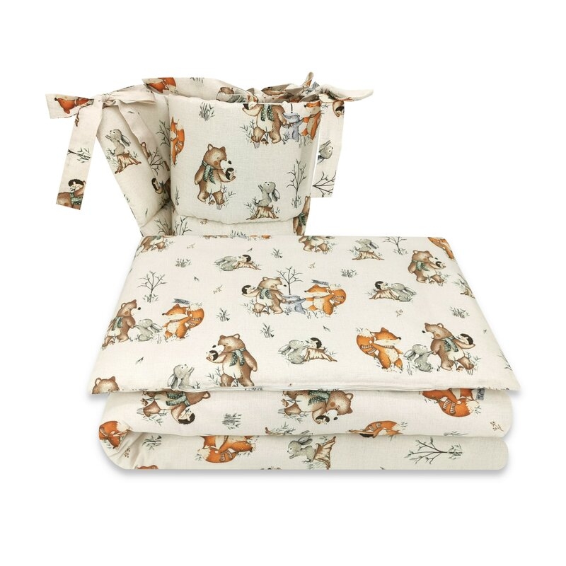 MimiNu - Lenjerie patut 3 piese, Cu protectie laterala, Din bumbac certificat Oeko Tex Standard 100, Pentru patut 120x60 cm, Design, Time for fun MimiNu - Lenjerie patut 3 piese, Cu protectie laterala, Din bumbac certificat Oeko Tex Standard 100, Pentru patut 120x60 cm, Design, Time for fun