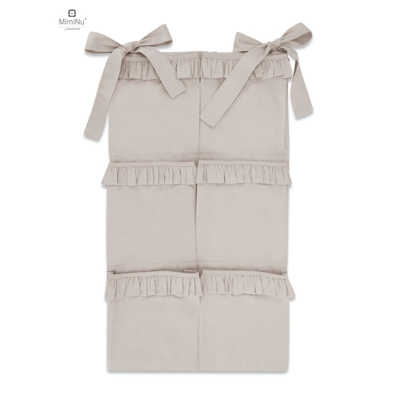 MimiNu - Organizator pentru patut, 6 compartimente, Cu volanase, Colectia Royal, Beige MimiNu - Organizator pentru patut, 6 compartimente, Cu volanase, Colectia Royal, Beige