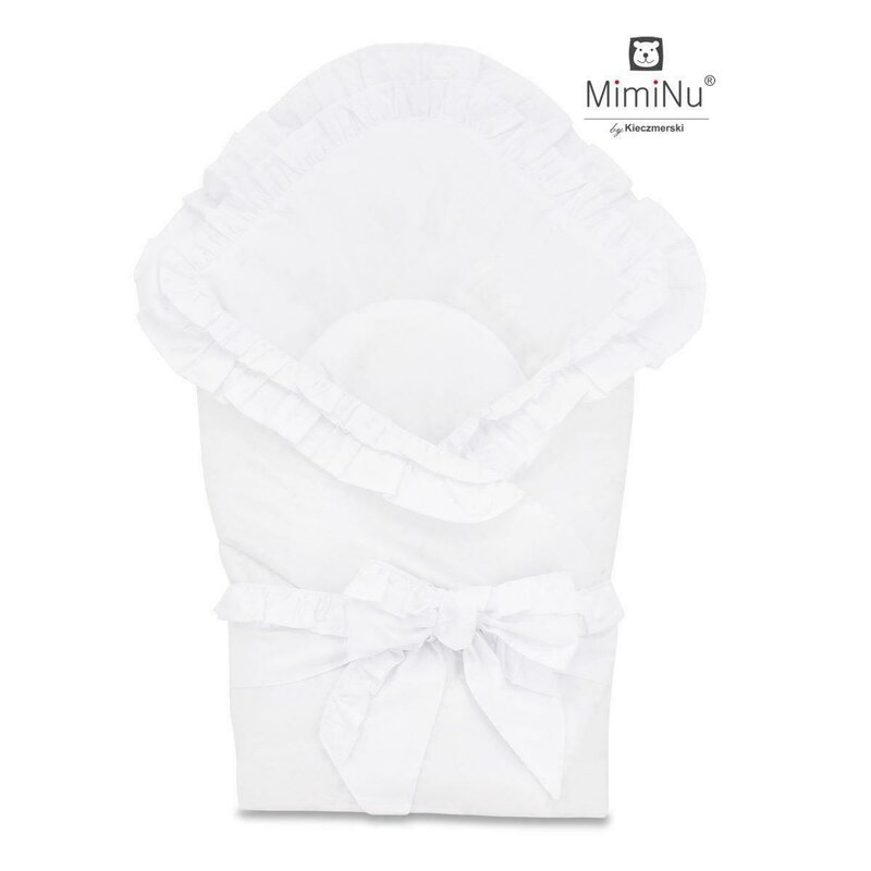 MimiNu - Paturica de infasat multifunctionala pentru botez, 75x75 cm, White MimiNu - Paturica de infasat multifunctionala pentru botez, 75x75 cm, White
