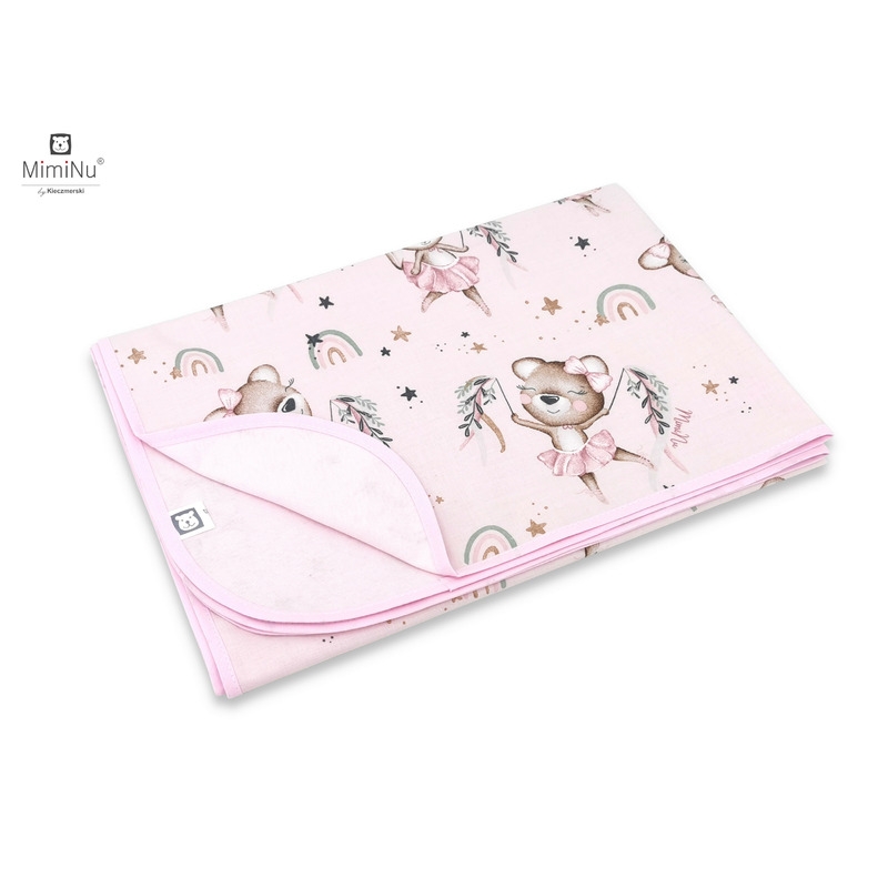 Paturica moale cu doua fete, Dimensiune 75x100 cm, Din bumbac certificat Oeko Tex Standard 100, Design, Little Ballerina Pink, MimiNu Paturica moale cu doua fete, Dimensiune 75x100 cm, Din bumbac certificat Oeko Tex Standard 100, Design, Little Ballerina Pink, MimiNu