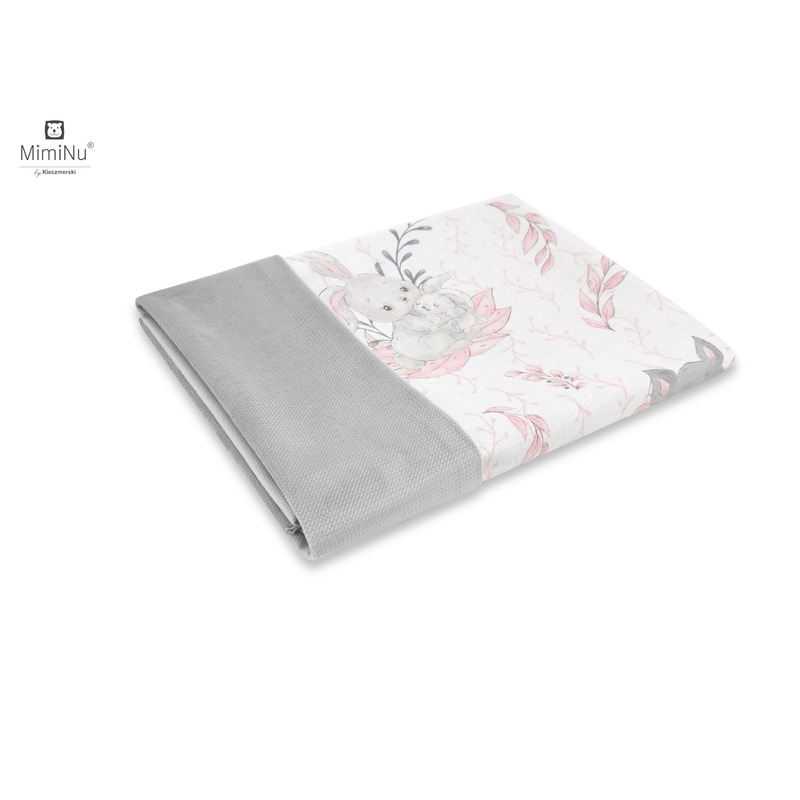 MimiNu - Paturica pufoasa cu doua fete, Dimensiune 75x100 cm, Din tesatura de catifea si bumbac, Materiale certificate Oeko Tex Standard 100, Lulu Rose MimiNu - Paturica pufoasa cu doua fete, Dimensiune 75x100 cm, Din tesatura de catifea si bumbac, Materiale certificate Oeko Tex Standard 100, Lulu Rose