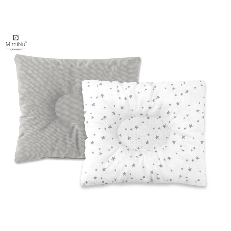 Perna bebelusi profilata, Cu doua fete, Cu functie anti-soc, Pufoasa, Din catifea si bumbac, Materiale certificate Oeko Tex Standard 100, 23x26 cm, Velvet Mini Gray Stars, MimiNu Perna bebelusi profilata, Cu doua fete, Cu functie anti-soc, Pufoasa, Din catifea si bumbac, Materiale certificate Oeko Tex Standard 100, 23x26 cm, Velvet Mini Gray Stars, MimiNu