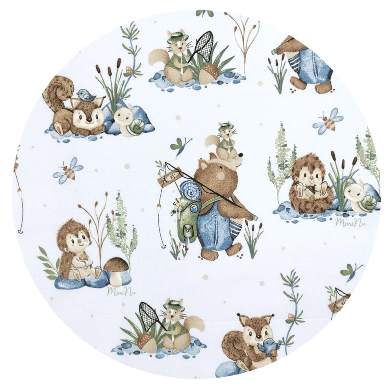 Perna bebelusi Ursulet, Multifunctionala, Cu doua fete, Tesatura pufoasa minky si bumbac, Materiale certificate Oeko Tex Standard 100, Design, Minky Let's Go Blue, MimiNu