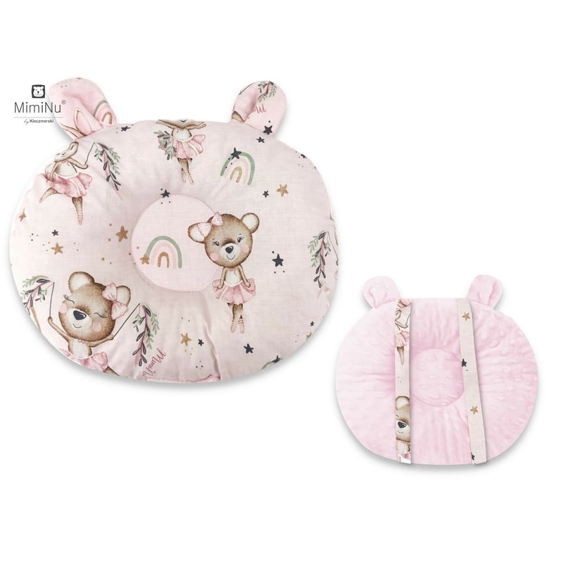Perna bebelusi Ursulet, Multifunctionala, Cu doua fete, Tesatura pufoasa minky si bumbac, Materiale certificate Oeko Tex Standard 100, Design, Minky Little Ballerina Pink, MimiNu Perna bebelusi Ursulet, Multifunctionala, Cu doua fete, Tesatura pufoasa minky si bumbac, Materiale certificate Oeko Tex Standard 100, Design, Minky Little Ballerina Pink, MimiNu