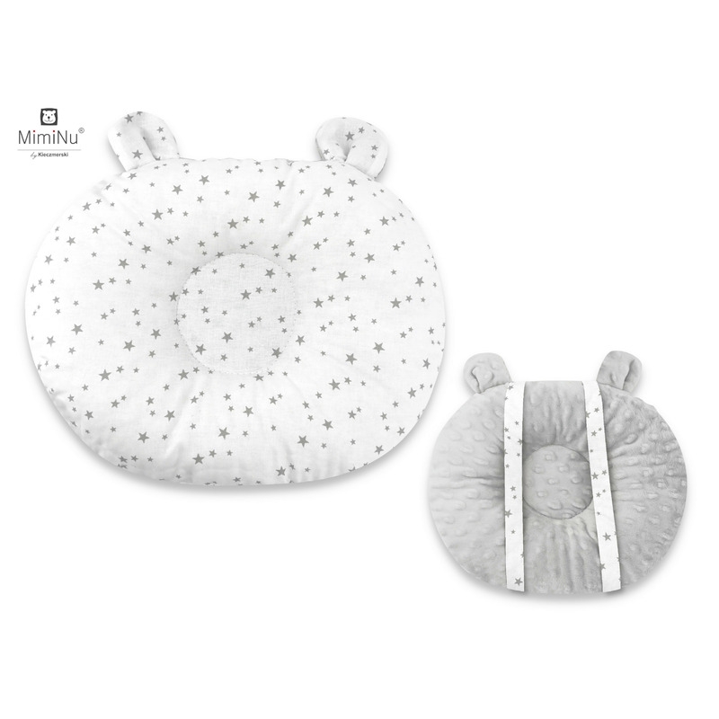 Perna bebelusi Ursulet, Multifunctionala, Cu doua fete, Tesatura pufoasa minky si bumbac, Materiale certificate Oeko Tex Standard 100, Minky Mini Gray Stars, MimiNu Perna bebelusi Ursulet, Multifunctionala, Cu doua fete, Tesatura pufoasa minky si bumbac, Materiale certificate Oeko Tex Standard 100, Minky Mini Gray Stars, MimiNu