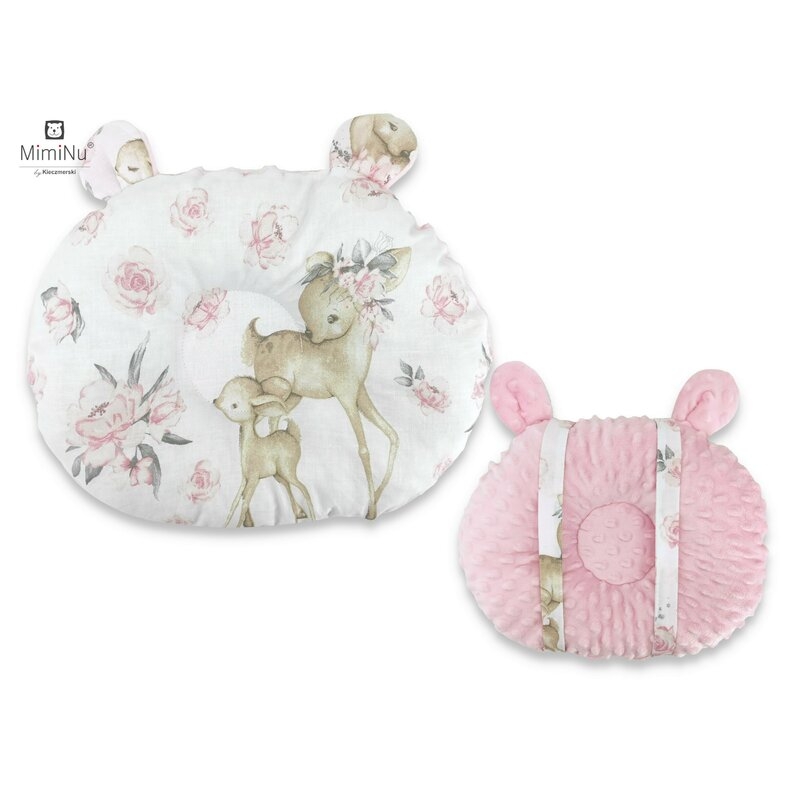 MimiNu - Perna bebelusi Ursulet, Multifunctionala, Minky Pink/ Sweet Deer Pink MimiNu - Perna bebelusi Ursulet, Multifunctionala, Minky Pink/ Sweet Deer Pink