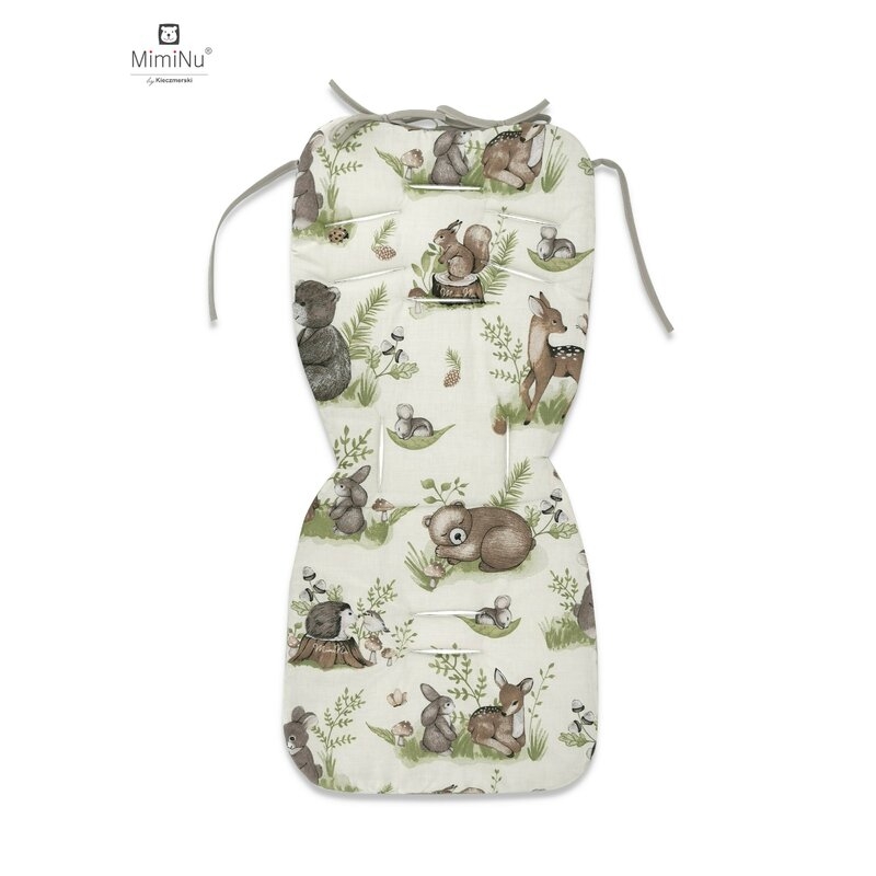 MimiNu - Salteluta pentru carucior, Reversibila, Cu doua fete, Din catifea matlasata si bumbac, Materiale certificate Oeko Tex Standard 100, Dimensiune 78 x 34 cm, Design, Calm Forest Natural/Nugat MimiNu - Salteluta pentru carucior, Reversibila, Cu doua fete, Din catifea matlasata si bumbac, Materiale certificate Oeko Tex Standard 100, Dimensiune 78 x 34 cm, Design, Calm Forest Natural/Nugat