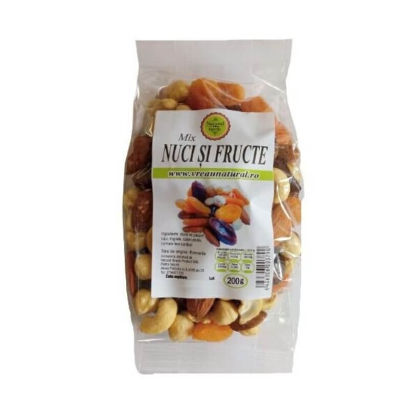 Mix de nuci si fructe, 200 g, Natural Seeds Mix de nuci si fructe, 200 g, Natural Seeds