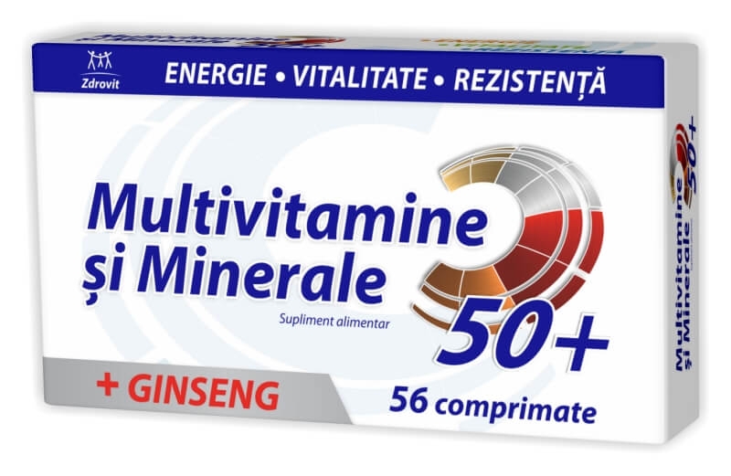 Multivitamine si Minerale cu Ginseng 50+, 56 comprimate, Zdrovit Multivitamine si Minerale cu Ginseng 50+, 56 comprimate, Zdrovit