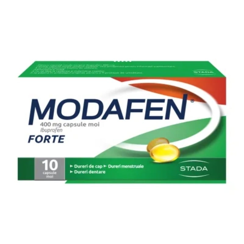 Modafen Forte 400 mg, 10 capsule moi, Stada Modafen Forte 400 mg, 10 capsule moi, Stada