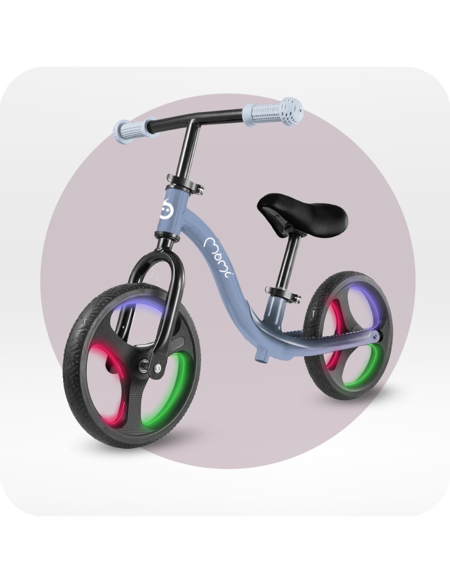 Bicicleta fara pedale cu roti led , Momi Isoka - Blue Bicicleta fara pedale cu roti led , Momi Isoka - Blue
