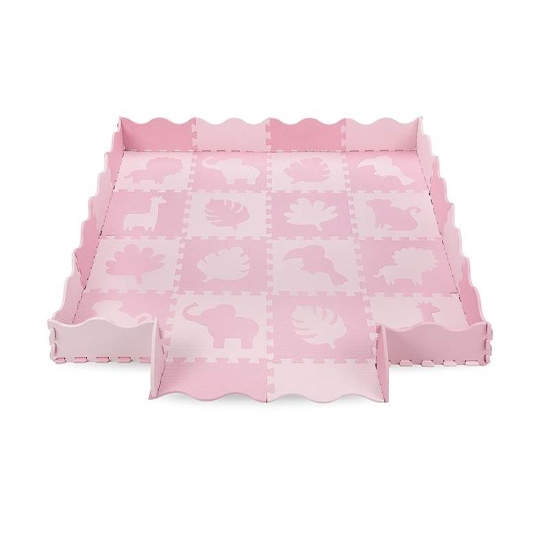 Covoras de joaca Puzzle 150x150 cm, Momi Zawi - Pink Covoras de joaca Puzzle 150x150 cm, Momi Zawi - Pink