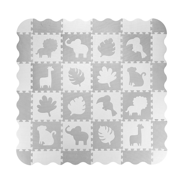 Covoras de joaca Puzzle 150x150 cm, Momi Zawi - Grey Covoras de joaca Puzzle 150x150 cm, Momi Zawi - Grey