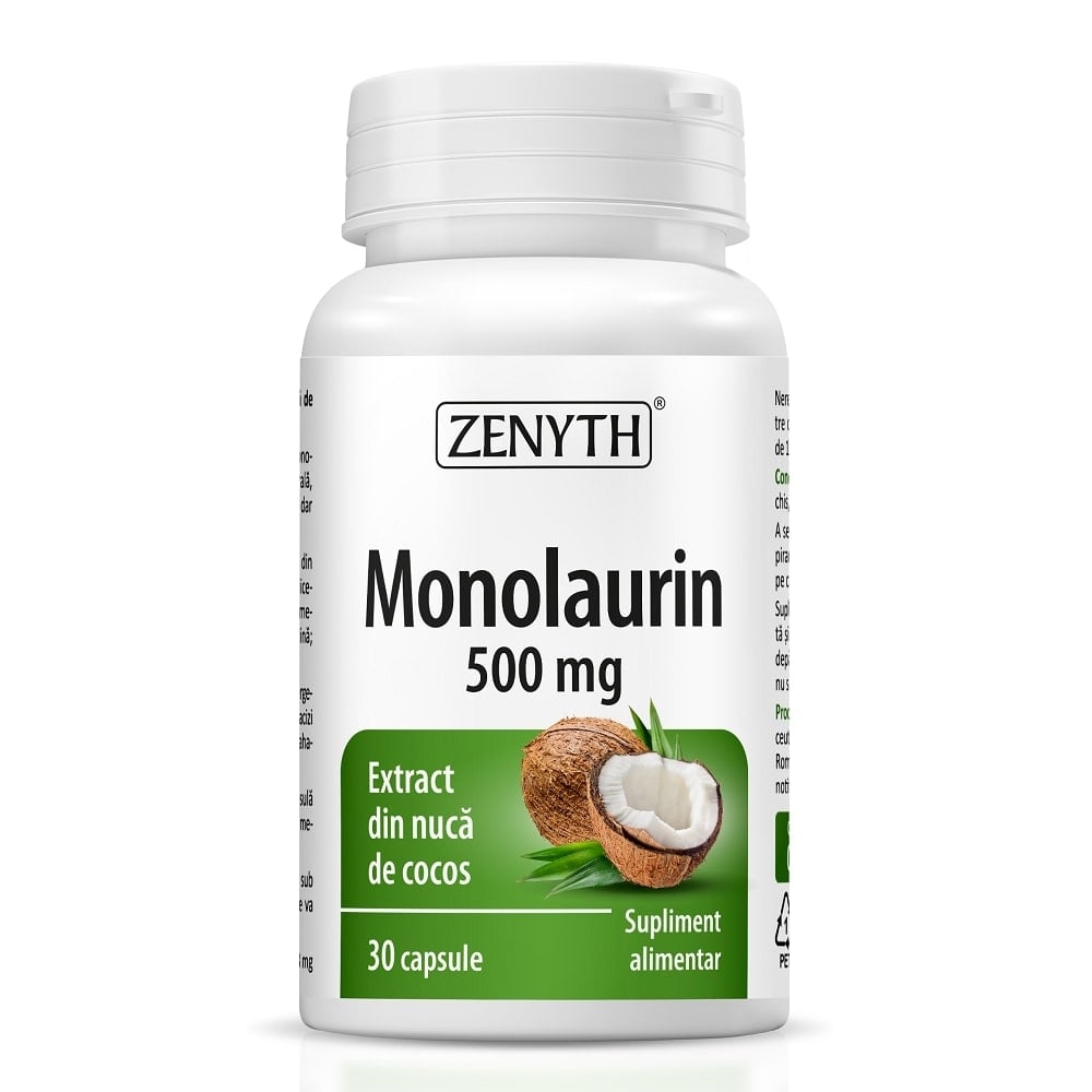 Monolaurin, 500 mg, 30 capsule, Zenyth Monolaurin, 500 mg, 30 capsule, Zenyth