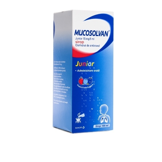 Mucosolvan Junior, 15 mg/5 ml, sirop, 100 ml, Sanofi Mucosolvan Junior, 15 mg/5 ml, sirop, 100 ml, Sanofi