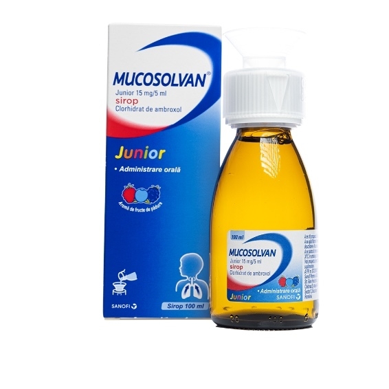 Mucosolvan Junior, 15 mg/5 ml, sirop, 100 ml, Sanofi Mucosolvan Junior, 15 mg/5 ml, sirop, 100 ml, Sanofi