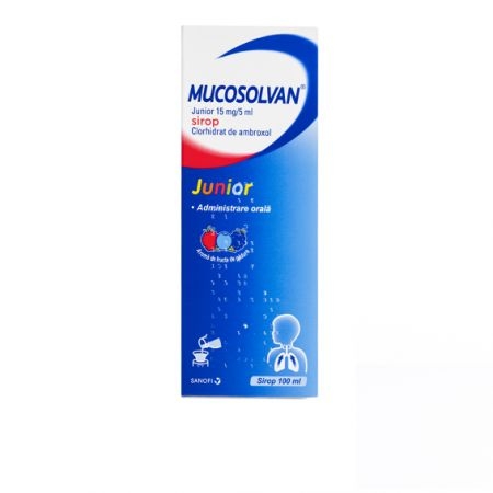 Mucosolvan Junior, 15 mg/5 ml, sirop, 100 ml, Sanofi Mucosolvan Junior, 15 mg/5 ml, sirop, 100 ml, Sanofi