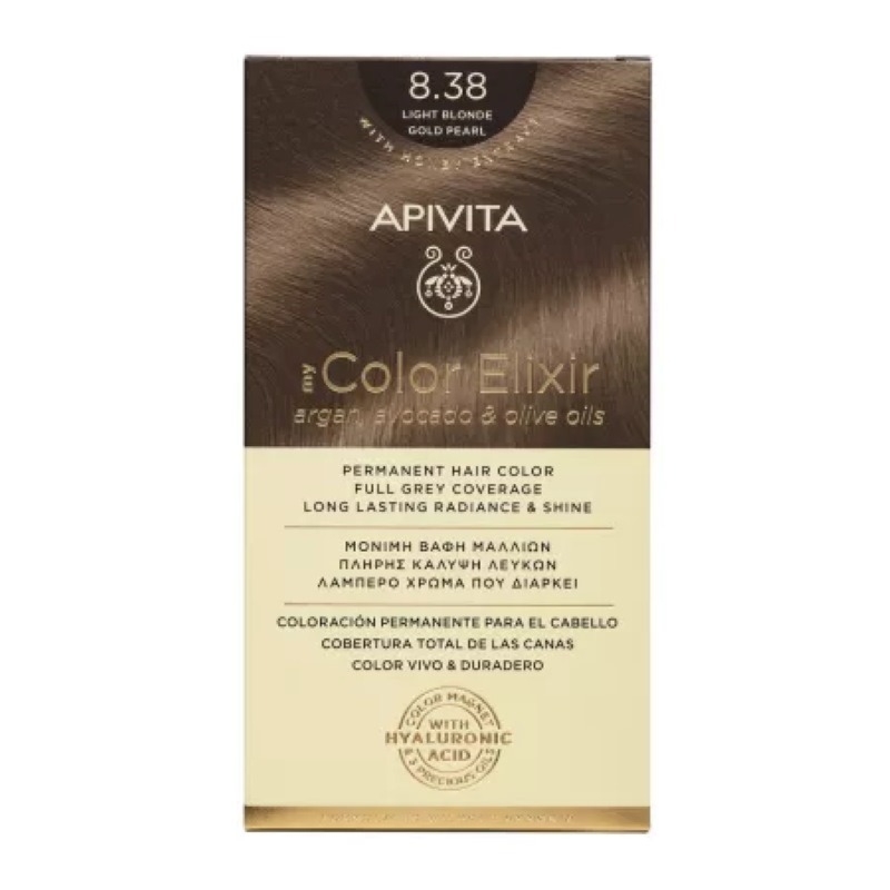 My Color Elixir vopsea par N8.38, 155ml, Apivita My Color Elixir vopsea par N8.38, 155ml, Apivita