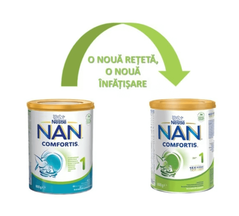 Nan 1 Comfortis lapte de inceput pentru sugari, 800g, Nestle Nan 1 Comfortis lapte de inceput pentru sugari, 800g, Nestle