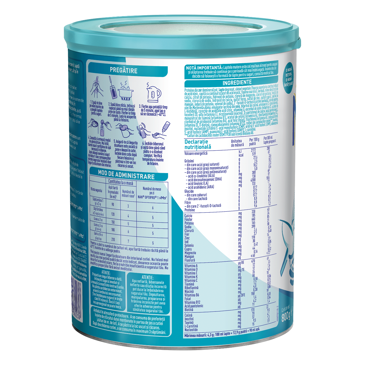 Nestle - Nan 1 Optipro HMO lapte praf pentru copii de la nastere 800g Nestle - Nan 1 Optipro HMO lapte praf pentru copii de la nastere 800g