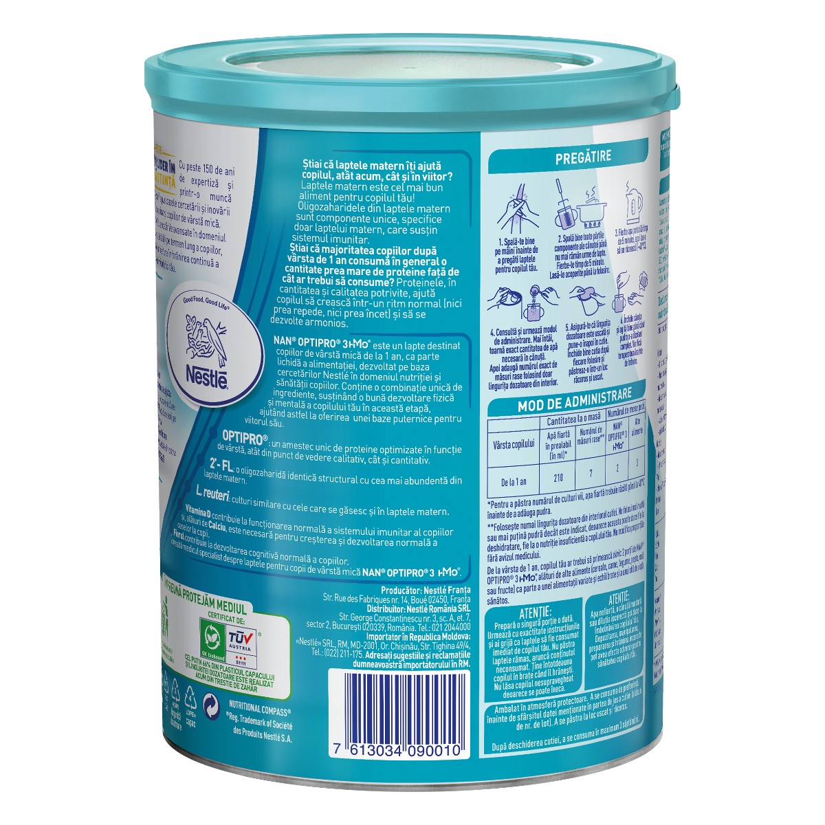 Nestle - Nan 3 Optipro HMO lapte praf pentru copii de la 12 luni 800g Nestle - Nan 3 Optipro HMO lapte praf pentru copii de la 12 luni 800g