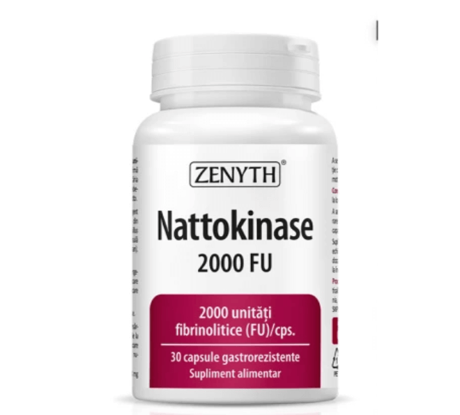 Nattokinase, 2000FU, 30 capsule gastrorezistente, Zenyth Nattokinase, 2000FU, 30 capsule gastrorezistente, Zenyth