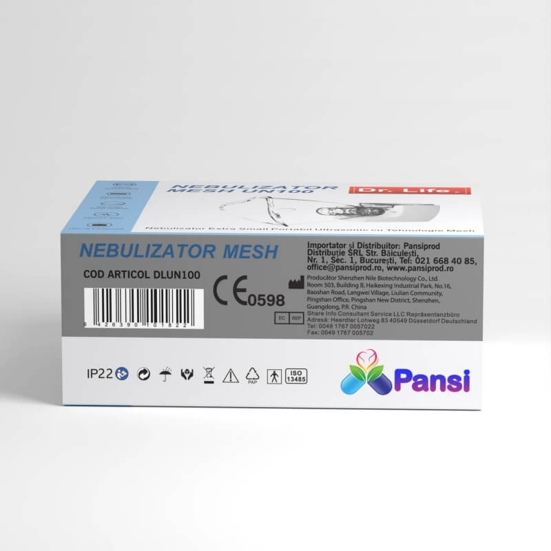 Nebulizator portabil ultrasonic cu tehnologie Mesh Extra Small UN100, Dr. Life Nebulizator portabil ultrasonic cu tehnologie Mesh Extra Small UN100, Dr. Life