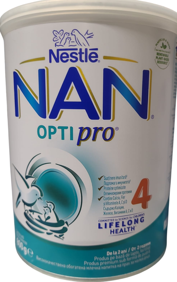 Nestle - Nan 4 Optipro lapte praf pentru copii de la 2 ani 800g Nestle - Nan 4 Optipro lapte praf pentru copii de la 2 ani 800g