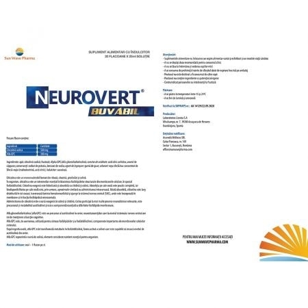 Neurovert buvabil, 20 flacoane, Sun Wave Pharma Neurovert buvabil, 20 flacoane, Sun Wave Pharma