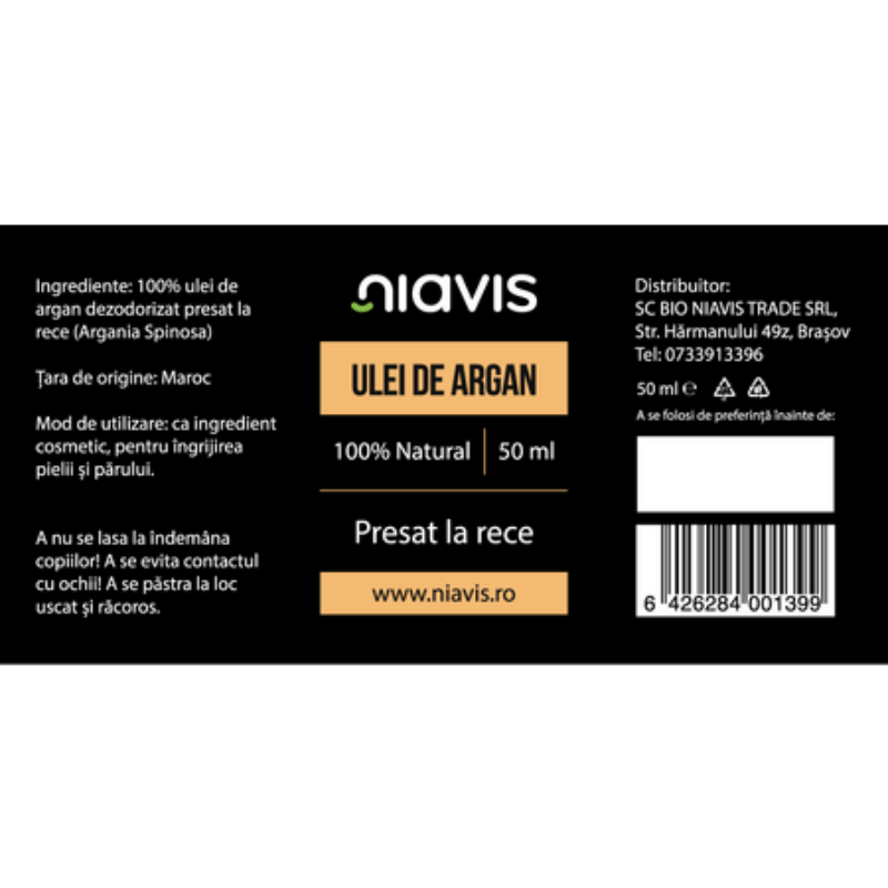 Ulei de argan, 50 ml, Niavis Ulei de argan, 50 ml, Niavis
