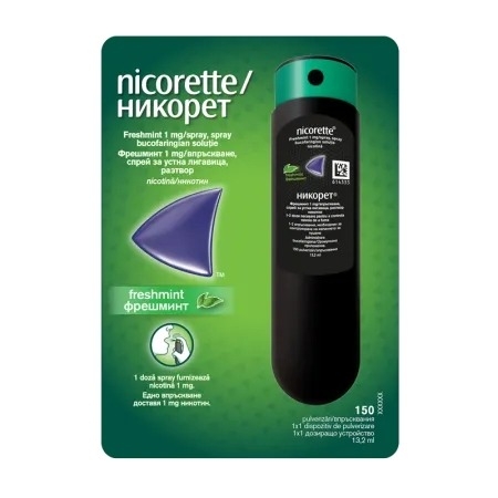 Nicorette Freshmint spray, 1 mg, 13,2 ml, Mcneil Nicorette Freshmint spray, 1 mg, 13,2 ml, Mcneil