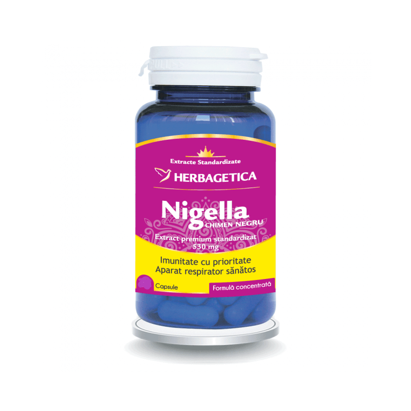 Nigella chimen negru, 60 capsule, Herbagetica Nigella chimen negru, 60 capsule, Herbagetica