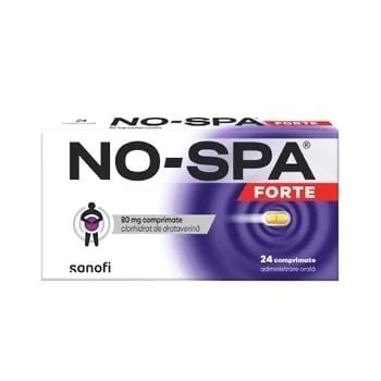 No-Spa Forte, 80 mg, 24 comprimate, Sanofi No-Spa Forte, 80 mg, 24 comprimate, Sanofi
