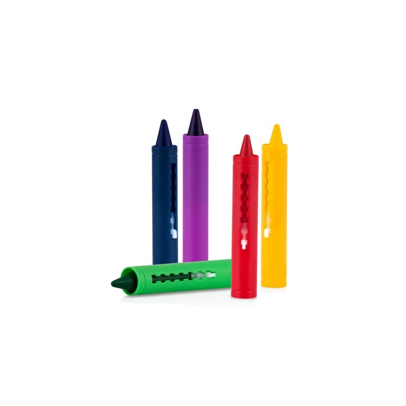 Nuby - Set 5 creioane colorate pentru baie, 36+ Nuby - Set 5 creioane colorate pentru baie, 36+