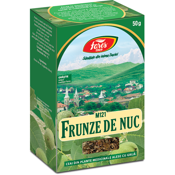 Ceai frunze de nuc 50g, Fares Ceai frunze de nuc 50g, Fares