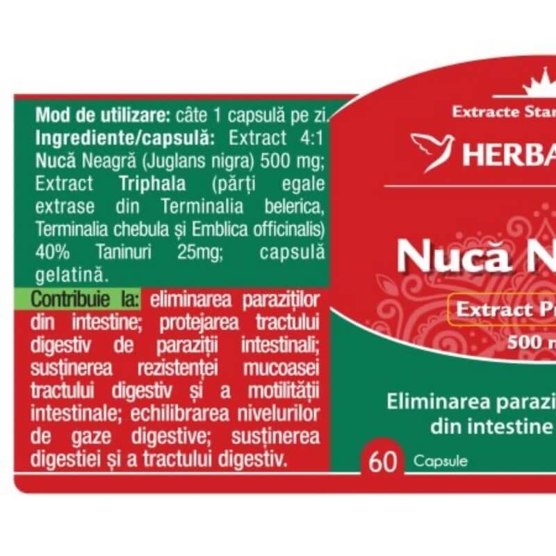 Nuca neagra, 60 capsule, Herbagetica Nuca neagra, 60 capsule, Herbagetica