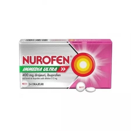Nurofen Immedia Ultra 400 mg, 24 drajeuri, Reckitt Benckiser Nurofen Immedia Ultra 400 mg, 24 drajeuri, Reckitt Benckiser