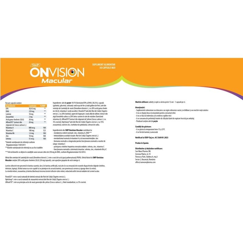 Onvision Macular, 30 capsule, Sun Wave Pharma Onvision Macular, 30 capsule, Sun Wave Pharma