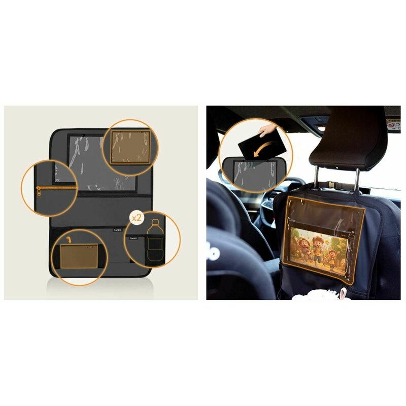 Organizator auto, Lionelo, Cu 5 buzunare de diferite dimensiuni, Cu buzunar pentru tableta, Montare cu clema, Piele ecologica, Impermeabila, Gri Organizator auto, Lionelo, Cu 5 buzunare de diferite dimensiuni, Cu buzunar pentru tableta, Montare cu clema, Piele ecologica, Impermeabila, Gri