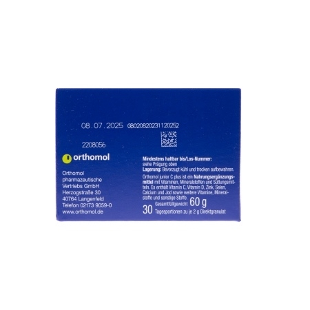 Junior C Plus cu aroma de zmeura si lamaie, 30 plicuri, Orthomol Junior C Plus cu aroma de zmeura si lamaie, 30 plicuri, Orthomol